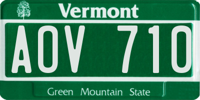 VT license plate AOV710