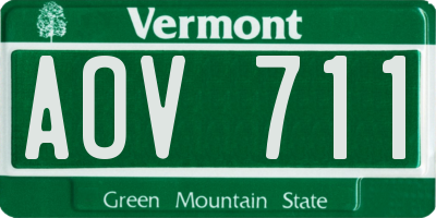 VT license plate AOV711