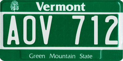 VT license plate AOV712