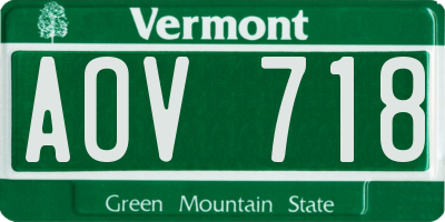 VT license plate AOV718