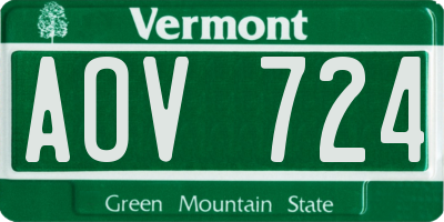 VT license plate AOV724
