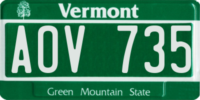 VT license plate AOV735