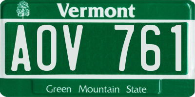 VT license plate AOV761