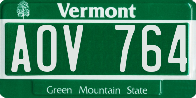 VT license plate AOV764