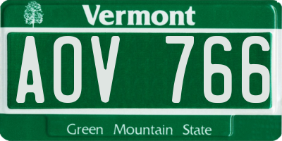 VT license plate AOV766