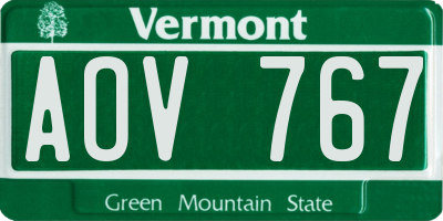 VT license plate AOV767