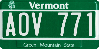 VT license plate AOV771