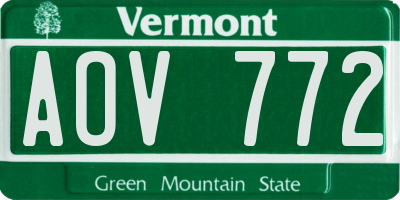 VT license plate AOV772