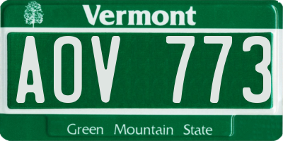 VT license plate AOV773