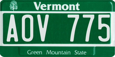 VT license plate AOV775