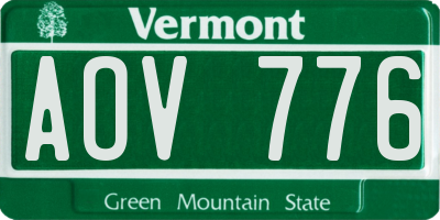 VT license plate AOV776