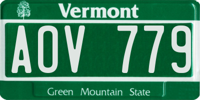 VT license plate AOV779