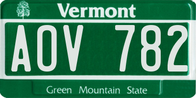 VT license plate AOV782