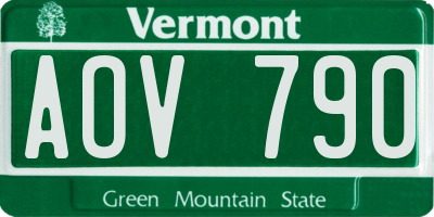VT license plate AOV790