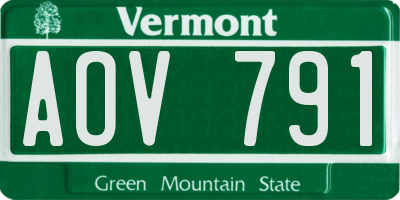 VT license plate AOV791