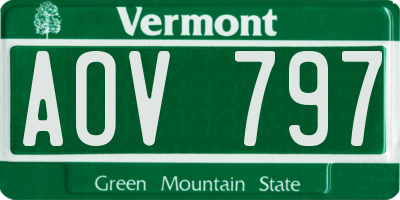 VT license plate AOV797