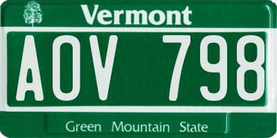 VT license plate AOV798