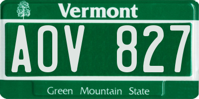 VT license plate AOV827