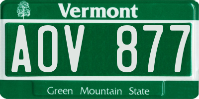 VT license plate AOV877