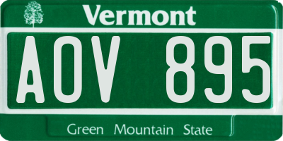 VT license plate AOV895