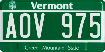 VT license plate AOV975