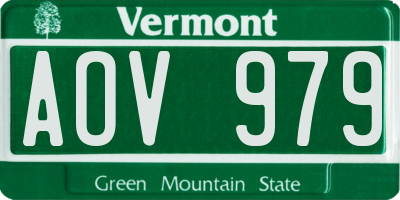 VT license plate AOV979
