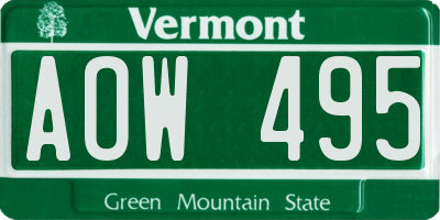 VT license plate AOW495