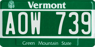 VT license plate AOW739