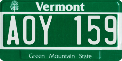VT license plate AOY159