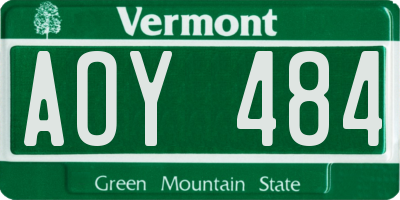 VT license plate AOY484