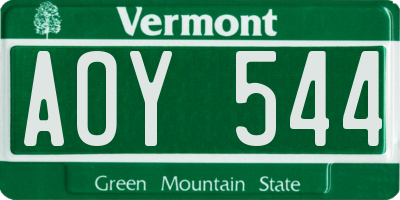 VT license plate AOY544
