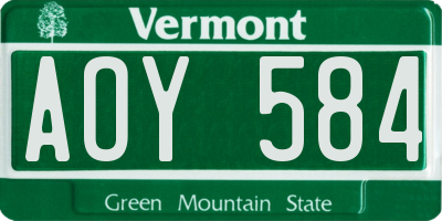 VT license plate AOY584