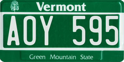 VT license plate AOY595