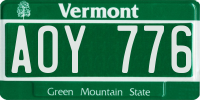 VT license plate AOY776