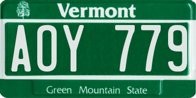 VT license plate AOY779