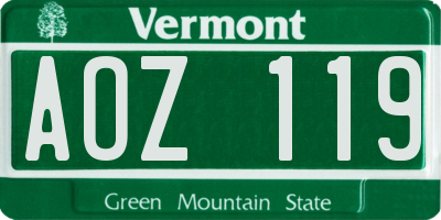 VT license plate AOZ119
