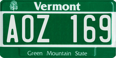 VT license plate AOZ169