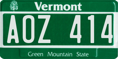 VT license plate AOZ414