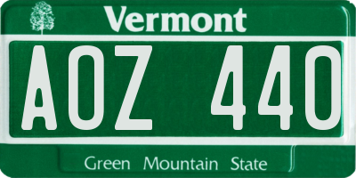 VT license plate AOZ440