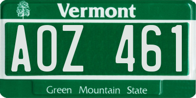 VT license plate AOZ461
