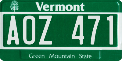 VT license plate AOZ471