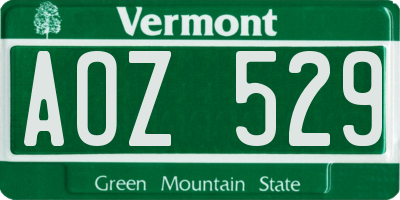 VT license plate AOZ529