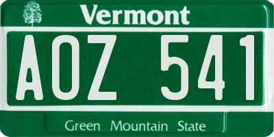 VT license plate AOZ541