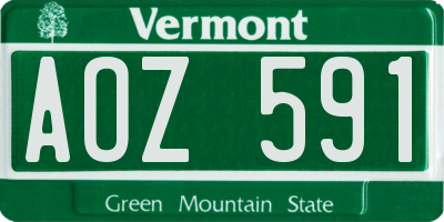 VT license plate AOZ591