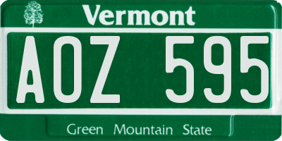 VT license plate AOZ595