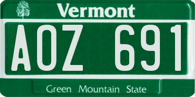 VT license plate AOZ691