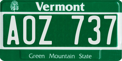 VT license plate AOZ737