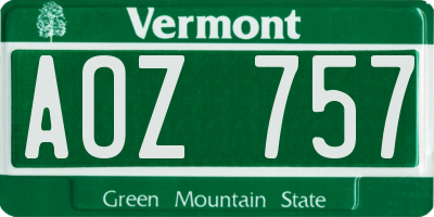 VT license plate AOZ757