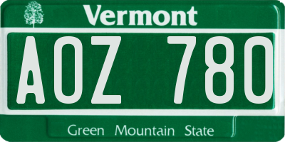 VT license plate AOZ780