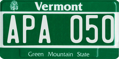 VT license plate APA050